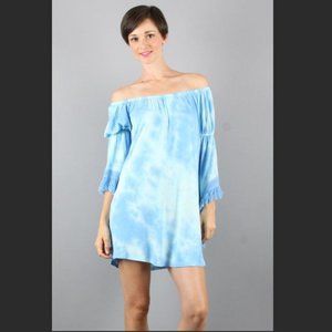 VaVa Fringe Sleeve Tie-dye Tunic Dress, S, Excellent Used Condition